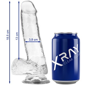 X RAY - CAZZO TRASPARENTE CON SFERE 18.5 CM X 3.8 CM
